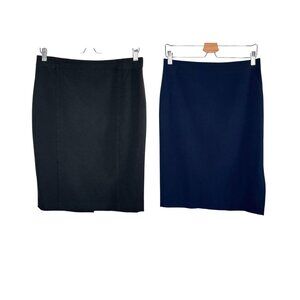 Bundle of 2 Ann Taylor Black and Navy Pencil Skirts Size 6 Business Professional